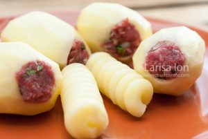 Stuffed potatoes uncooked