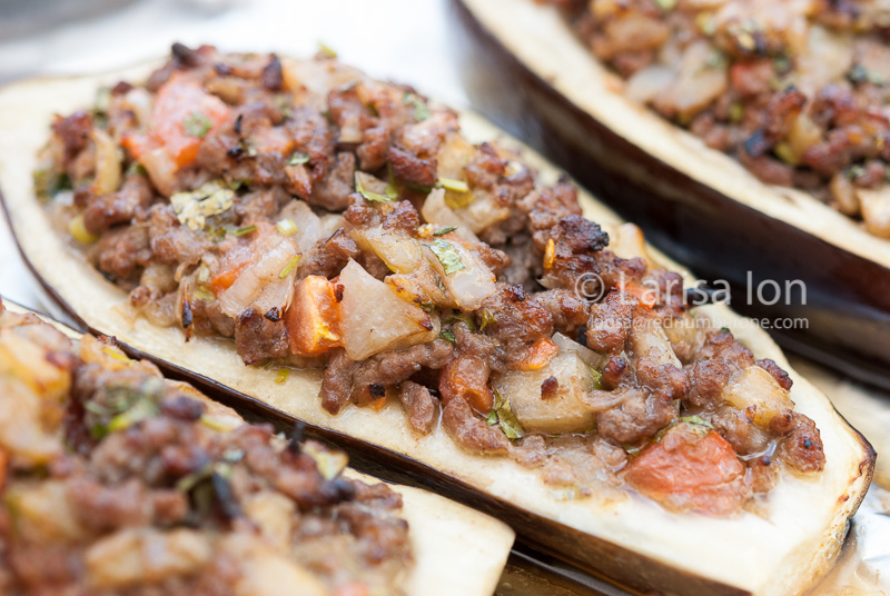 Stuffed eggplants baked in oven