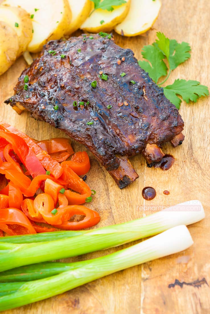 Grilled Barbecued Pork Baby Back Ribs